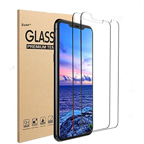 Zuzo iPhone X Tempered Glass Screen Protector [Case Friendly] for Apple iPhone X / 10 (2 Pack)