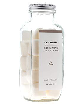 Harper   Ari Sugar Scrub Cubes, Exfoliating Body Scrub in Single Use Size, Soften and Smooth Skin with Shea Butter and Aloe Vera (Coconut)