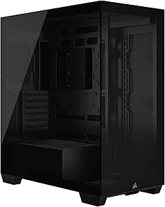 CORSAIR 3500X Mid-Tower ATX PC Case – Panoramic Tempered Glass – Reverse Connection Motherboard Compatible – No Fans Included – Black