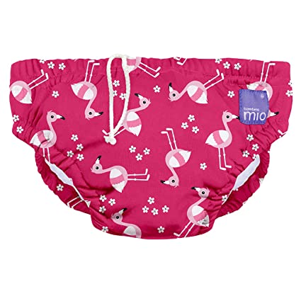 Bambino Mio, Reusable Swim Diaper , Pink Flamingo , Small (0-6 Months)