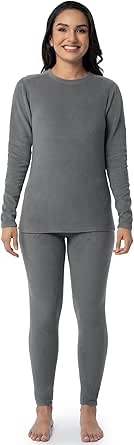 Fruit of the Loom Women's Stretch Fleece Lined Thermal Long Johns Underwear Set