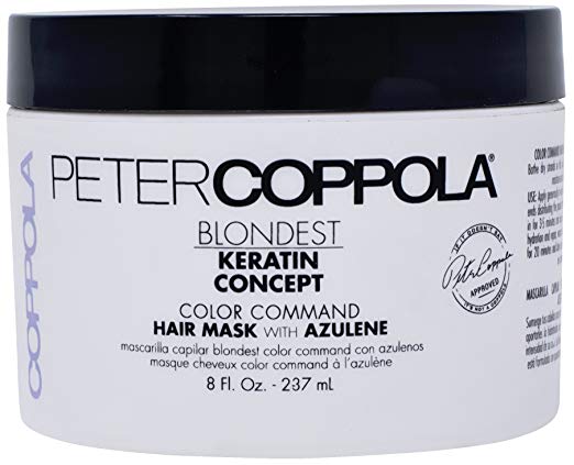 Peter Coppola Color Command Blonde Hair Mask with Azulene - Blonde Toning, Removes Yellow, Keratin Safe, Damage Repair, Smoothing Deep Conditioning Mask (8 OZ)
