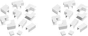 D-Line Multipack Accessoires de Goulotte Cache-Câbles D-Line 25 x 16 mm, pour Assembler Plusieurs Tronçons de Goulottes D-Line 25 x 16 mm, Multipack 11 Pièces – Blanc (Lot de 2)