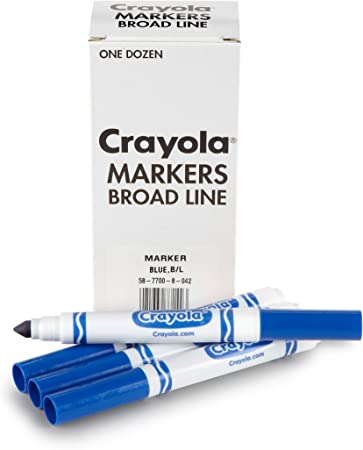 Crayola Blue Markers, Broad Line Markers, 12 Count, 58-7700-042