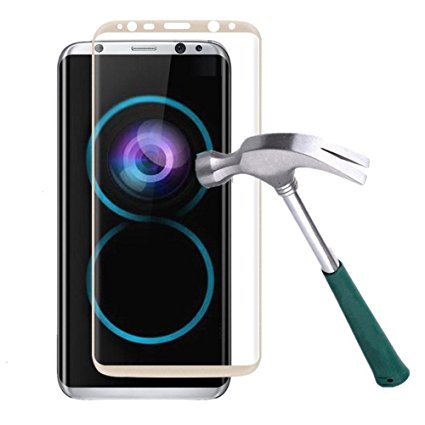 Galaxy S8 Plus Screen Protector, SUMOON-[Bubble-Free][HD-Clear][Anti-Scratch][Anti-Glare][Anti-Fingerprint] Premium Tempered Glass Screen Protector for Samsung Galaxy S8 Plus (Gold)