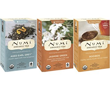 Numi Organic Tea Variety for Morning, Afternoon and Evening (Pack of 3)