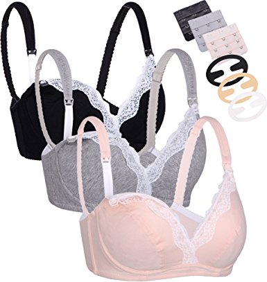 CAKYE 3PACK Women's Underwire Maternity Nursing Bra