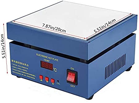 Soiiw Upgraded 110V 800W LED Microcomputer Electric Hot Plate Preheat Soldering Preheating Station Welder Hot Plate Rework Heater Lab 200X200mm Plate