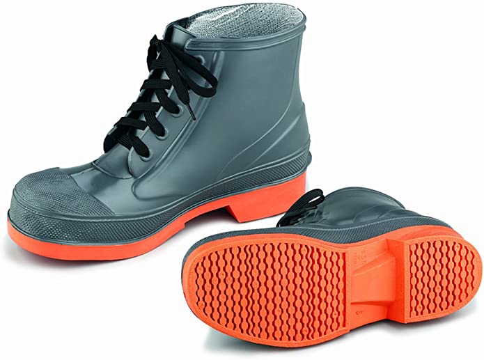 ONGUARD 87981 PVC/Nitrile Sureflex Men's Steel Toe WorkShoe with Saftey-Loc Outsole, Grey/Orange, Size