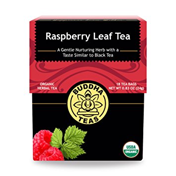Organic Raspberry Leaf Tea - Kosher, Caffeine-Free, GMO-Free - 18 Bleach-Free Tea Bags