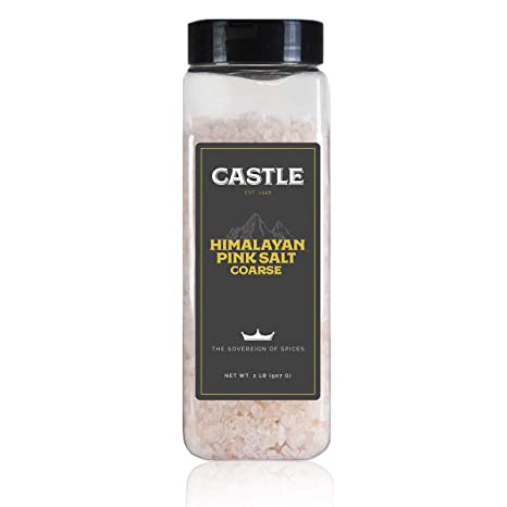 Castle Foods | HIMALAYAN PINK SALT COARSE , 2 LBS Premium Restaurant Quality Kosher Certified
