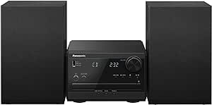 Panasonic Compact Stereo System with CD Player, Bluetooth, FM Radio and USB with Bass and Treble Control, 20W Stereo System for Home with Remote Control - SC-PM270PP-K (Black)