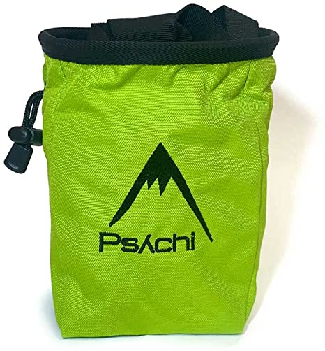 Psychi Chalk Bag for Rock Climbing Bouldering with Rear Zip Storage and Waist Belt