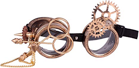 Arsimus Steampunk Goggles with Gears and Lenses