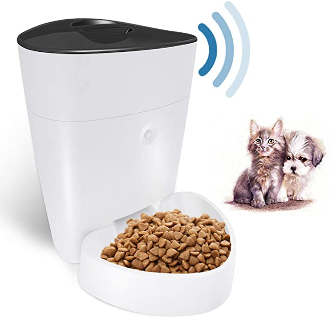Automatic Cat Feeder, 4L WiFi Smart Pet Feeder, Programmable Timer Dog Cat Food Dispenser, 1-8 Meals Per Day Controlled by iPhone & Android