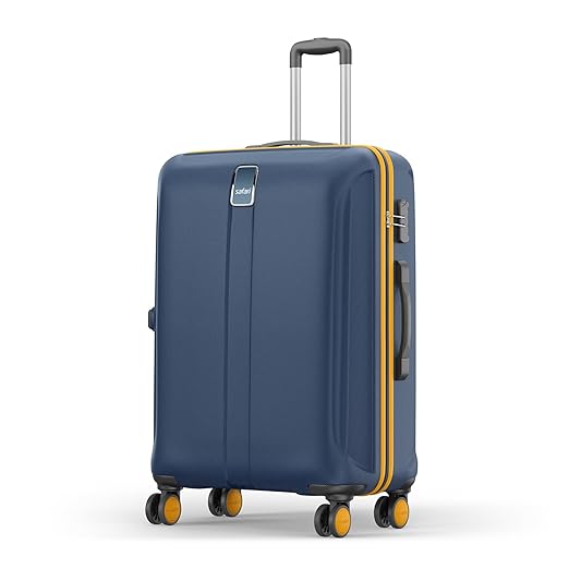 Safari Thorium Neo 8 Wheels 77 Cm Large Check-in Trolley Bag Hard Case Polycarbonate 360 Degree Wheeling System Luggage, Trolley Bags for Travel, Suitcase for Travel, Graphite Blue