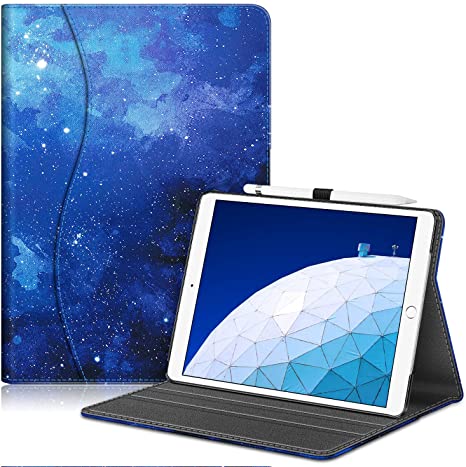 Fintie Case for iPad Air (3rd Gen) 10.5" 2019 / iPad Pro 10.5" 2017- [Sleek Shield] Premium PU Leather Slim Fit Multi Angle Stand Cover with Pocket, Pencil Holder, Auto Wake/Sleep, Starry Sky