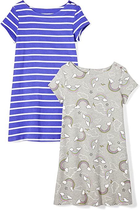 Amazon Brand - Spotted Zebra Girls Knit Short-Sleeve T-Shirt Dresses