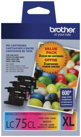 Brother Printer LC753PKS 3 Pack- 1 Each LC75C LC75M LC75Y Ink