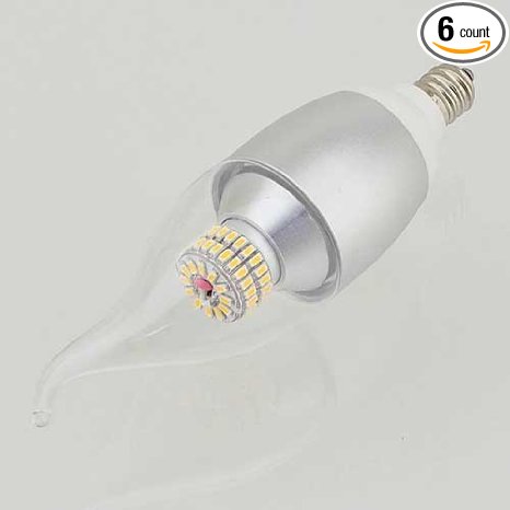 LEDwholesalers 6 Watt E12 Candelabra LED Omnidirectional Light Bulb, 1031