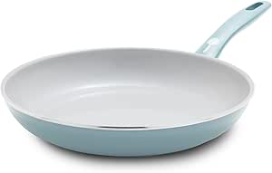 GreenPan Dover 10” Frying Pan Skillet, Non-Toxic PFAS-Free Ceramic Nonstick Coating, Sear Saute Fry Egg Omlete, Dishwasher & Oven Safe, Stay Cool Handle, Easy Pour Rims, Blue Haze