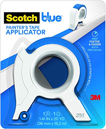 ScotchBlue TA3-SB Painter's Tape Applicator, Blue, with 1 Starter Roll 1.41 in. x 20 yd