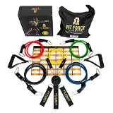 15 Pcs Premium Resistance Bands and Exercise Bands Set - Best Fitness Product and Home Gym Set With Heavy Duty Metal Clips - Great Bands For Physical Therapy and Physical Rehab - Perfect For CrossFit P90X and Pilates- Strong Handles and Exercise Tubes - Portable Fitness Equipment For Traveling- 2 Gifts and Beautiful Git Box INCLUDED