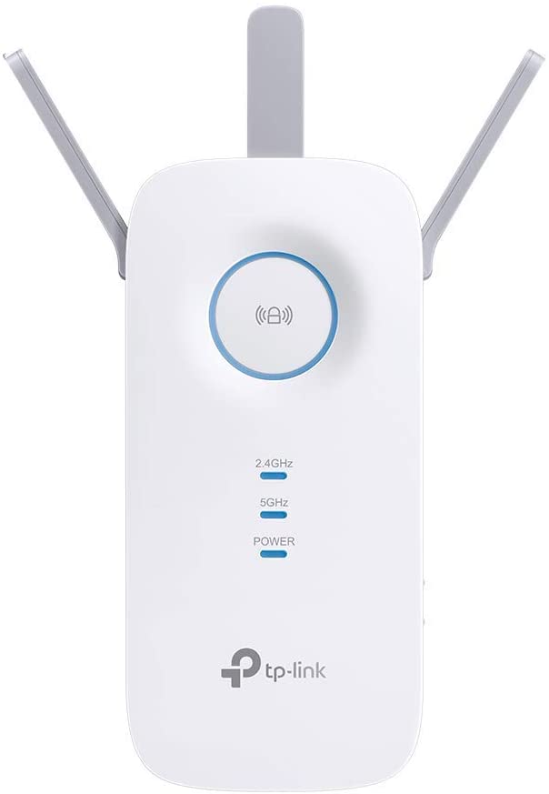 TP-Link AC1900 MU-MIMO Dual Band Mesh Wi-Fi Range Extender, connect with any Wi-Fi router, equipped 1 Gigabit Port and 3 External Antennas, Built-in Access Point Mode, Easy Setup, UK Plug (RE550)