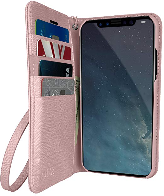 Silk iPhone XR Wallet Case - Keeper of The Things - Folio Wallet Synthetic Leather Portfolio Flip Credit Card Cover with Kickstand - Rosé All Day