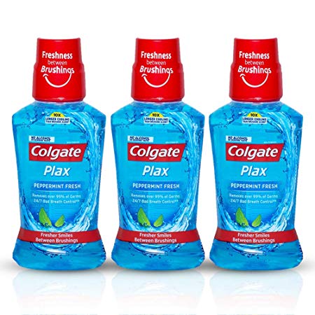 Colgate Plax Pepper Mint Mouthwash, 250ml (Pack of 3)