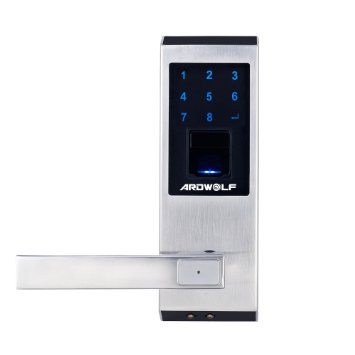 Ardwolf A20 Security High-sensitivity High-Recognition Rate Keyless Biometric Fingerprint Door Lock, Left-Handed