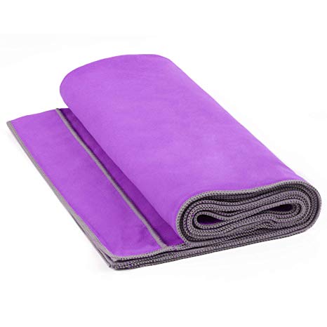 TOPLUS Yoga Towel, Sweat Absorbent Non-Slip Hot Yoga Towel   Hand Towel 2in1 Set, Microfiber, Super Soft, Best Yoga Mat Towel for Bikram Hot Yoga, Pilates, with Free Carry Bag