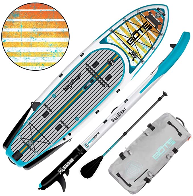BOTE Rackham Aero Inflatable Stand Up Paddle Board for Fishing, SUP with Accessories | Pump, Paddle, Fin, Travel Bag