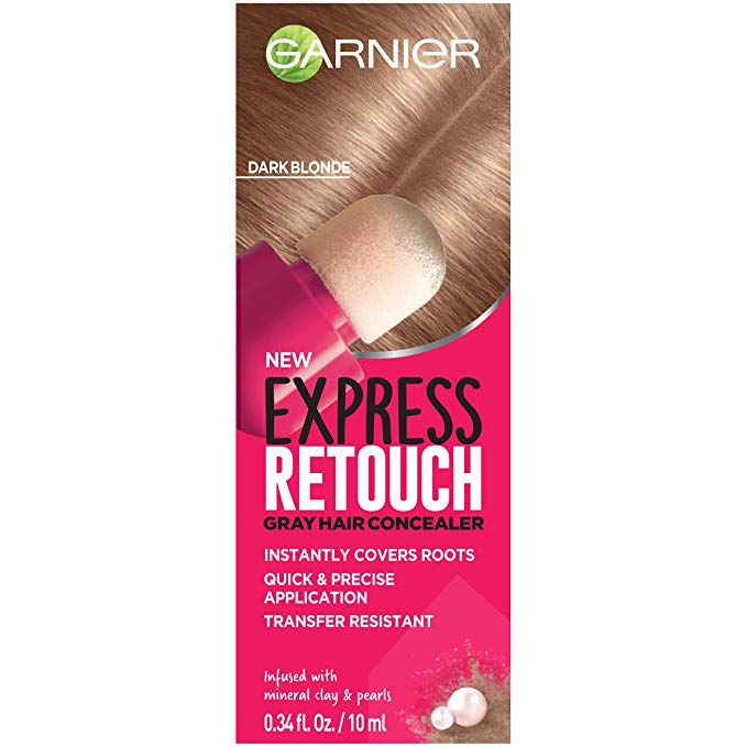 Garnier Hair Color Express Retouch Gray Hair Concealer, Instant Gray Coverage, Dark Blonde, 0.34 Fl Oz