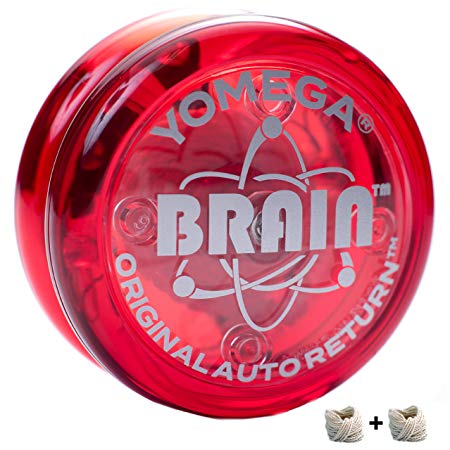 Yomega The Original Brain - Professional Yoyo For Kids And Beginners, Responsive Auto Return Yo Yo Best For String Tricks   Extra 2 Strings & 3 Month Warranty (red)