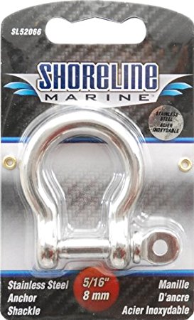 Shoreline Marine Stainless Steel Shackle Anchor, 5/16-Inch (316)