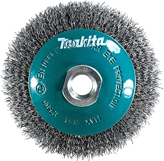 Makita 1 Piece - 4.5" Crimped Wire Wheel Brush For 5-9" Grinders - Light-Duty Conditioning For Metal - 4-1/2" x 5/8-Inch | 11 UNC