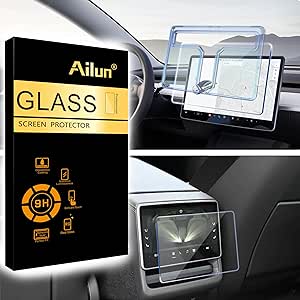 Ailun Tempered Glass Screen Protector for Tesla Model 3 2024 Highland Refresh Center Console Dashboard Touchscreen [15.4 Inch] with Auto Alignment Tool   Armrest Box Screen Protector [8 Inch]