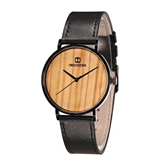 Mens Dress Wrist Watch Quartz Analog Business Watch with Leather Band Stainless Steel 3ATM Gift for Men