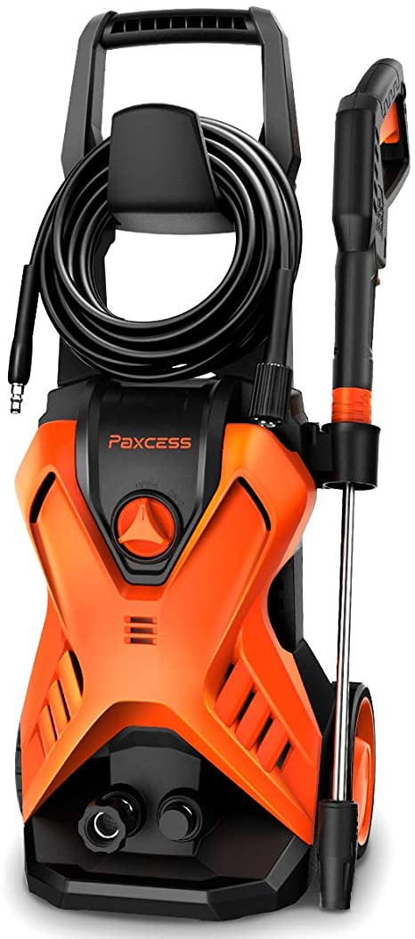 PAXCESS Electric Power Washer 2800 PSI 1.76 GPM X-P3.1 Pressure Washer with 26ft Hose, Adjustable Nozzle, Build-in Detergent Tank, Metal Connector for Cleaning Car/Driveway/Patio Furniture