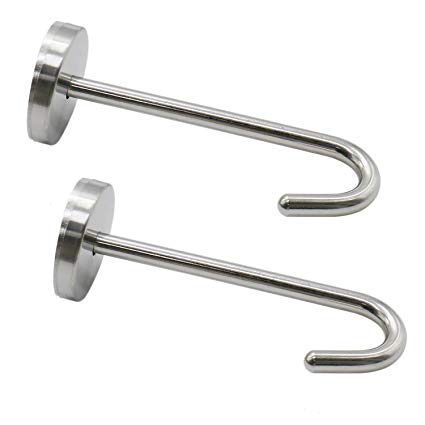 RTNOW Stainless Steel Under Cabinet Hook for Bananas or Heavyweight Kitchen Items, 2 Pack (included screws)
