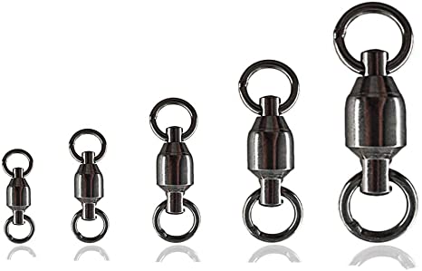 Mingyang Stainless Fishing Ball Bearing Swivels Corrosion Resistance High Strength Fishing Barrel Swivels with Solid Welding Rings Fishing Swivels for Saltwater Fishing Freshwater Fishing