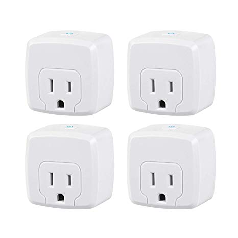 HBN Smart Indoor Wifi Timers, White, Compatible with Alexa and Google Assistant, 2.4 Ghz Network Only (4 Pack)