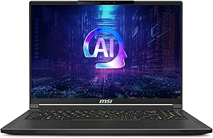 MSI Stealth A16 AI  16" QHD  240Hz Ultra Thin and Light Gaming Laptop Copilot  PC, AMD® Ryzen™ AI 9HX-370, RTX 4060, 32GB LPDDR5x, 2TB NVMe SSD, Win 11, Stealth A16 AI  A3XVFG-076CA