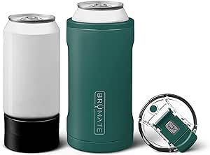 BrüMate Hopsulator Trio 3-in-1 Insulated Can Cooler for 12oz / 16oz Cans + 100% Leak Proof Tumbler with Lid | Insulated for Beer, Soda, and Energy Drinks (Matte Hunter)