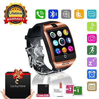 Bluetooth Smart Watch Touchscreen with Camera,Unlocked Watch Cell Phone with Sim Card Slot,Smart Wrist Watch,Waterproof Smartwatch Phone for Android Samsung IOS Iphone 7 Plus 6S