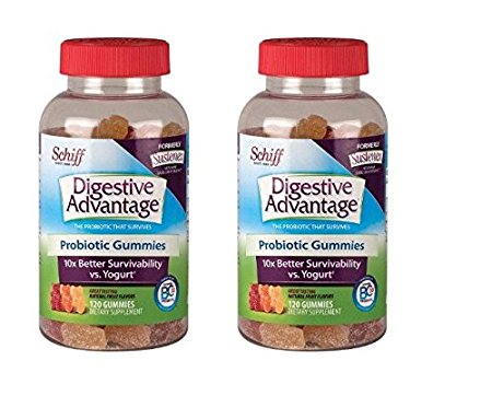 Schiff Digestive Advantage Probiotic Gummies, 120 Count, Pack of 2