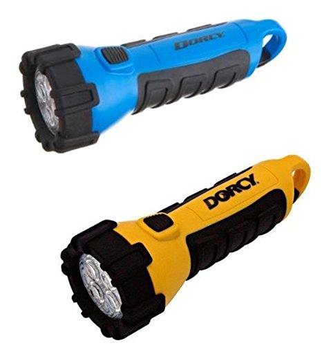 Dorcy 41-2510 Floating Waterproof LED Flashlight with Carabineer Clip, 55-Lumens, Yellow/Blue