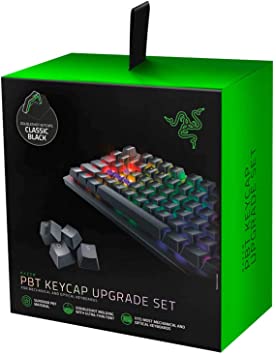 Razer Doubleshot PBT Keycap Upgrade Set for Mechanical & Optical Keyboards: Compatible with Standard 104/105 US and UK layouts - Classic Black - RC21-01490100-R3M1