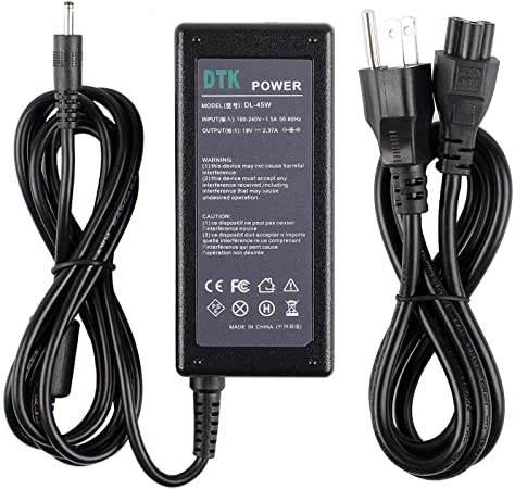 DTK 19V 2.37A 45W AC Adapter Laptop Computer Charger/Notebook PC Power Cord Supply Source Plug for Acer Connector Tip Size: 3.0x1.1mm